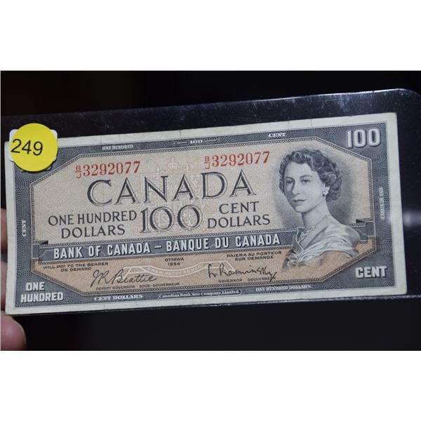 1954 Canada $100 One hundred dollar bank note