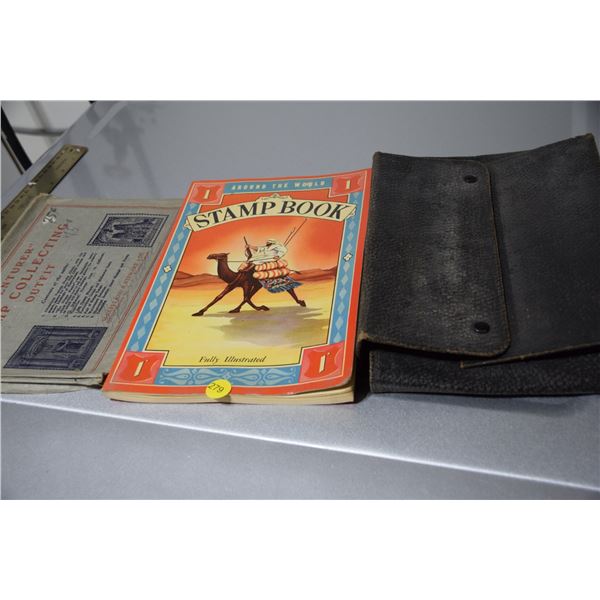 Stamp album leather cover - Queen Victoria stamps