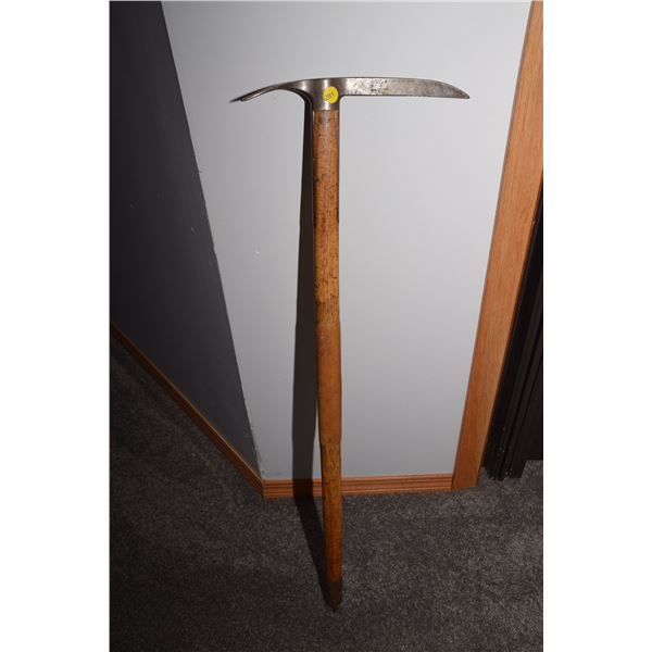 Antique hikers walking stick axe