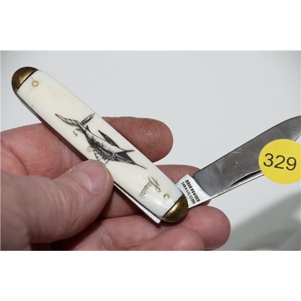 Bearhunter Scrimshaw Hawaii knife