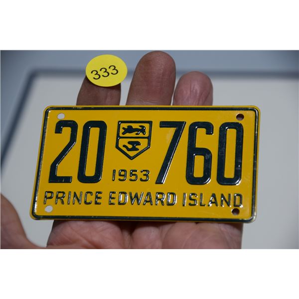 PEI wheaties license plate
