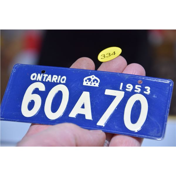 Ontario wheaties license plate