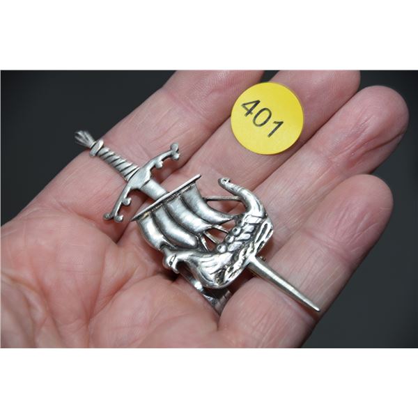 Sterling silver viking pin