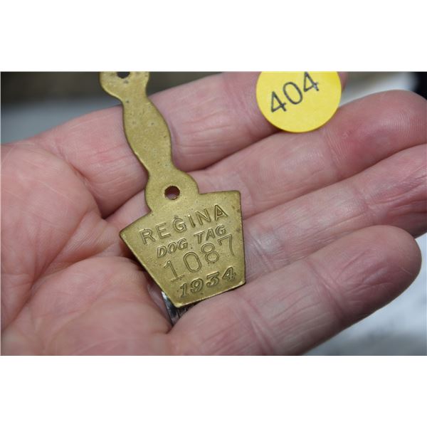 Unused Regina 1934 dog tag