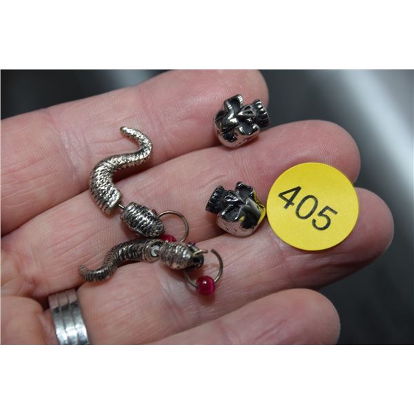 Skulls & snakes earrings