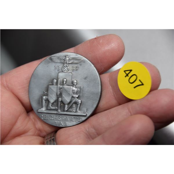 Antique WWII Nazi tinnie medal