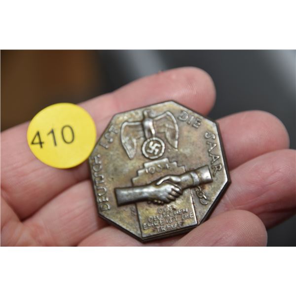 Antique WWII Nazi tinnie medal