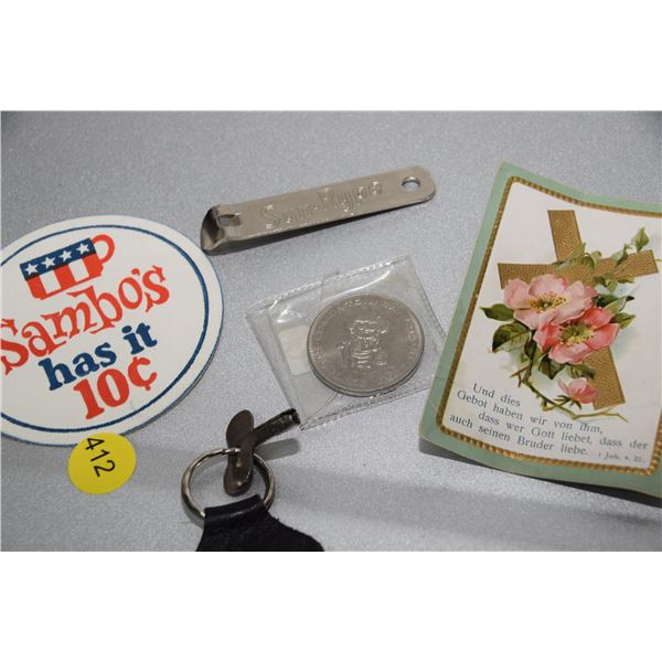 Toy key, pins, tokens