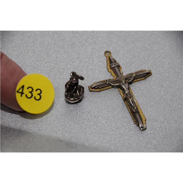 Crucifix & sterling pendant