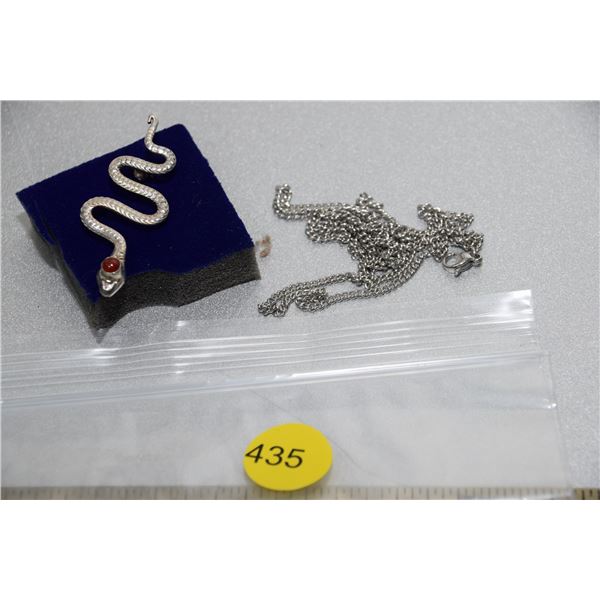 Snake brooch & chain
