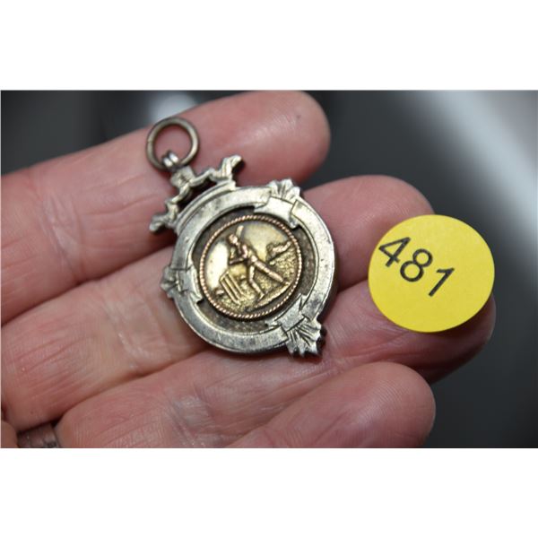 Antique sterling baseball pin - registry number