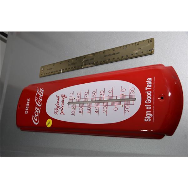Coca-Cola metal thermometer