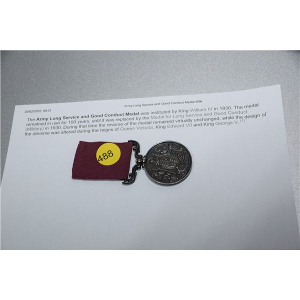 Rare sterling 'good conduct' war medal for John Golds 7th foot infantry