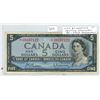 Image 1 : 1954 Modified Portrait $5 Replacement note. Beattie-Rasminsky signatures. *V/S Prefix. BC-39bA. F+.