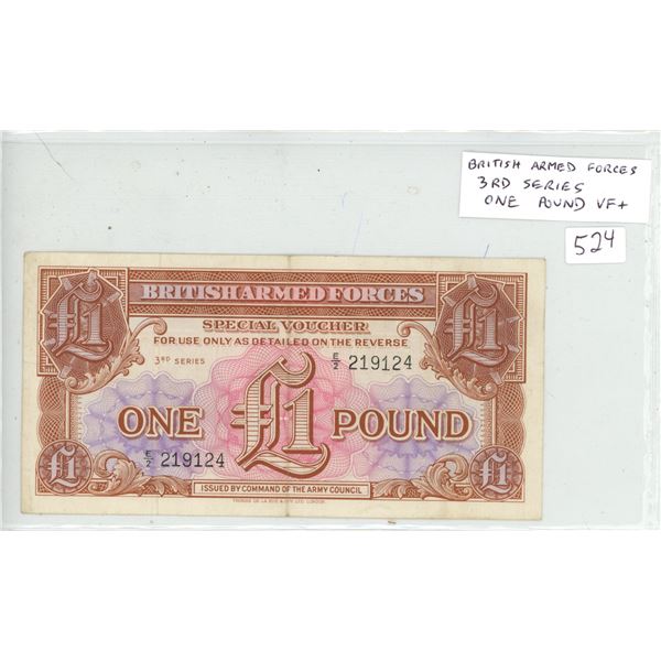 British Armed Forces Special Voucher. Third Series. One Pound. VF+.
