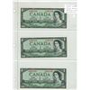 Image 1 : Lot of 3 Consecutive Serial Number 1954 Modified Portrait $1 notes. Beattie-Coyne signatures. U/A Pr