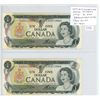 Image 1 : Lot of 2 Consecutive Serial Number 1973 $1 Replacement Notes. Crow-Bouey signatures. EAX Replacement