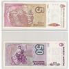 Image 2 : Argentina. Lot of 2 notes: 1986-1989 5 Australes & 1986-1989 50 Australes. AU.