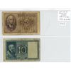 Italy under Mussolini Fascist Rule during World War II. Lot of 2 notes. 1940 5 Lire & 1939 10 Lire. 