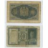 Image 2 : Italy under Mussolini Fascist Rule during World War II. Lot of 2 notes. 1940 5 Lire & 1939 10 Lire. 