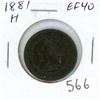 Image 1 : 1881H Canadian Victorian Large Cent. Heaton Mint. EF-40.