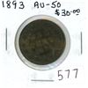 Image 1 : 1893 Canadian Victorian Large Cent. AU-50.