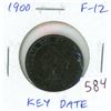 Image 1 : 1900 Canadian Victorian Large Cent. Key Date. F-12.