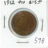 Image 1 : 1912 Canadian Large Cent. AU-50. Traces of Lustre.