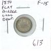 Image 1 : 1870 Flat Border Silver 5 Cents. Long Denticles. F-15.