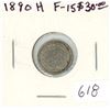 Image 1 : 1890H Victorian Silver 5 Cents. Heaton Mint. F-15.