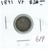 Image 1 : 1891 Victorian Silver 5 Cents. VF-20.