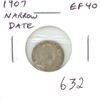 Image 1 : 1907 Narrow Date Silver 5 Cents. EF-40.