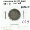 Image 1 : 1898 Obverse 6 Victorian Silver 10 Cents. VG-8.