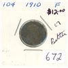 Image 1 : 1910 Silver 10 Cents. The last 10 cents issued for King Edward VII. F-12 or better.