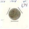 Image 1 : 1914 Silver 10 Cents. First year of World War I. VF-20.
