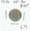 Image 1 : 1916 Silver 10 Cents. World War I issue. VF-30.