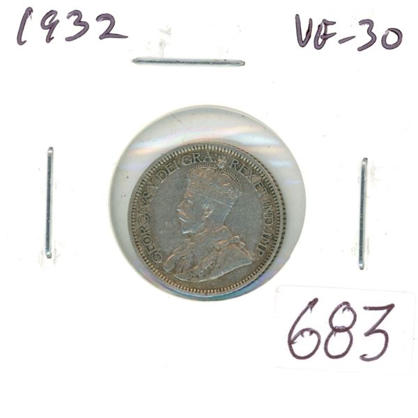 1932 Silver 10 Cents. VF-30.