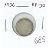 Image 1 : 1936 George V Silver 10 Cents. The year of 3 Kings (George V, Edward VIII & George VI). VF-30.