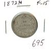 Image 1 : 1872H Victorian Silver 25 Cents. Heaton Mint. F-15. Nice.