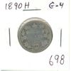 Image 1 : 1890H Victorian Silver 25 Cents. Heaton Mint. G-4.