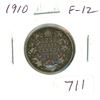Image 1 : 1910 Silver 25 Cents. The last 25 cents issued for King Edward VII. F-12.