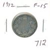 Image 1 : 1912 Silver 25 Cents. F-15.