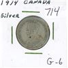 Image 1 : 1914 Silver 25 Cents. First year of World War I. Key Date. G-6.