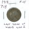 Image 1 : 1918 Silver 25 Cents. Final year of World War I. F-15.