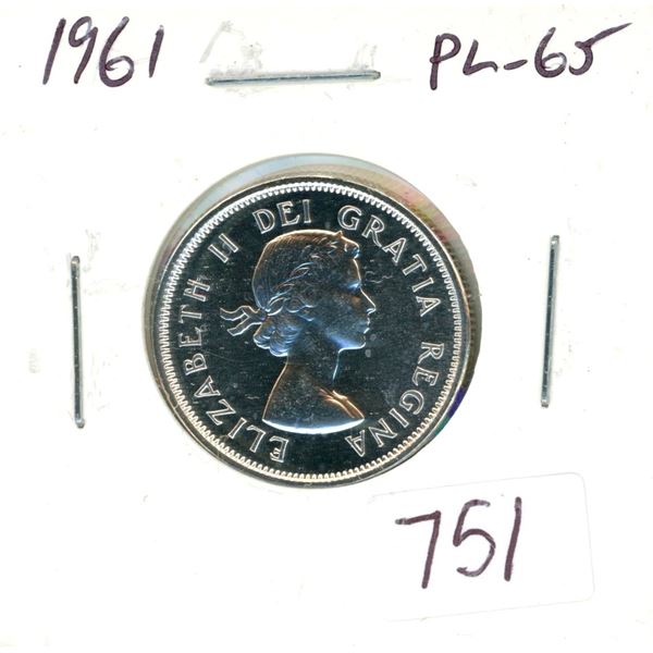 1961 Silver 25 Cents. PL-65.