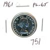 Image 1 : 1961 Silver 25 Cents. PL-65.