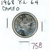 Image 1 : 1968 Silver 25 Cents. PL-64. Cameo.