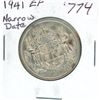 Image 1 : 1941 Narrow Date Silver 50 Cents. World War II issue. EF-40.