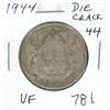 Image 1 : 1944 Die Crack through 44 in Date Silver 50 Cents. VF-20. Scarce.