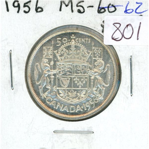 1956 Silver 50 Cents. MS-62.